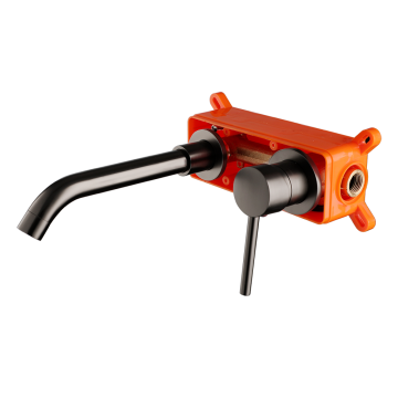 Inbouwkraan gun metal met inbouw unit