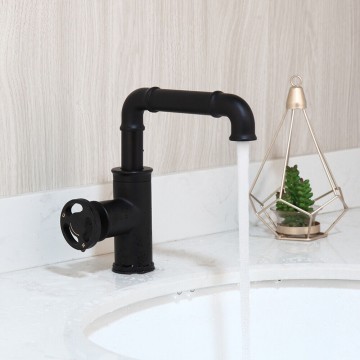Industriele zwarte mengkraan badkamerkraan
