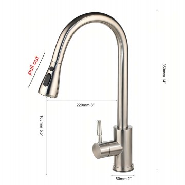 Keukenkraan geborsteld nikkel uittrekbaar 4 0