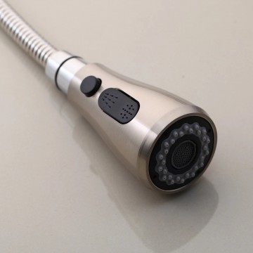 Keukenkraan geborsteld nikkel uittrekbaar sproeikop