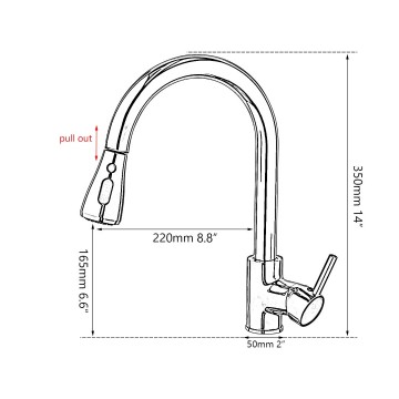 Keukenkraan zwart uittrakbare sproeikop 2