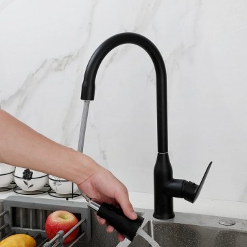 Keukenkraan zwart uittrekbaar 6