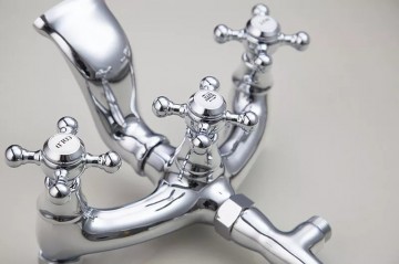 Knoppen landelijke chroom vrijstaande badkraan