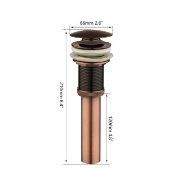 Koperkleurige click afvoer zonder overloop