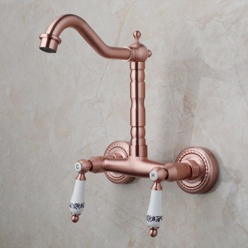 Koperkleurige landelijke muurkraan 4