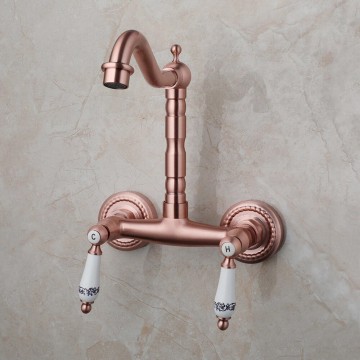 Koperkleurige landelijke muurkraan 6