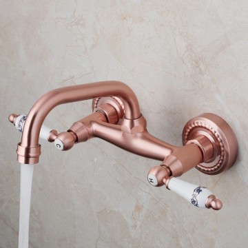 Koperkleurige landelijke muurkraan mengkraan 1