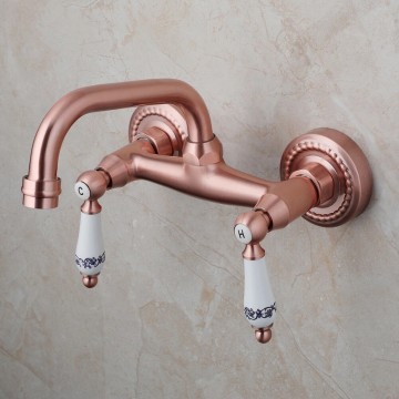 Koperkleurige landelijke muurkraan mengkraan 11