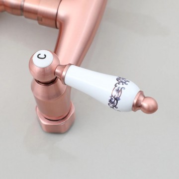 Koperkleurige landelijke muurkraan mengkraan 3