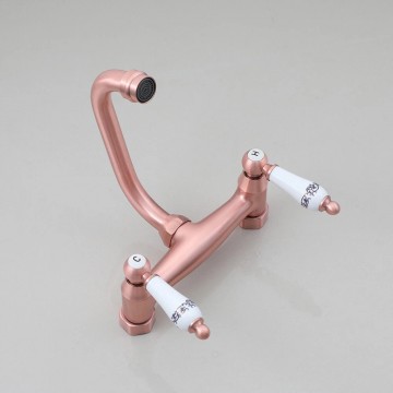 Koperkleurige landelijke muurkraan mengkraan 6