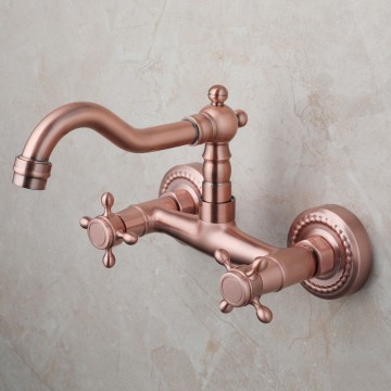 Koperkleurige wastafelkraan 0