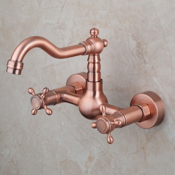 Koperkleurige wastafelkraan