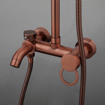 Kraan koperkleurige regendouche nostalgisch