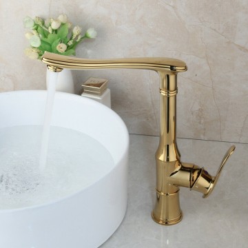 Kraan lange nek goudkleurig