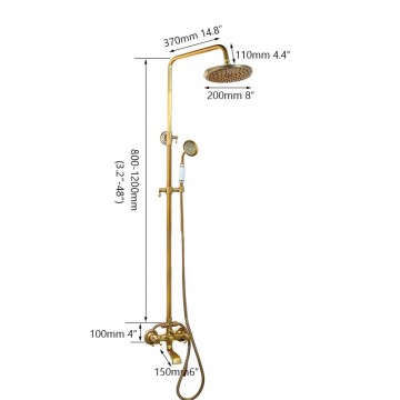 Landelijk bronskleurige opbouw regendouche 1