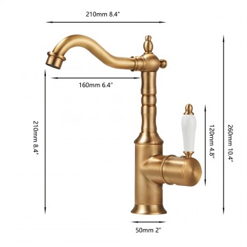 Landelijke bronskleur mengkraan nostalgisch 3