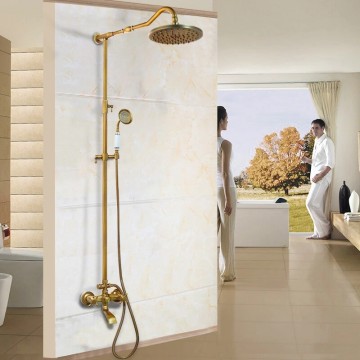 Landelijke bronskleurige doucheset opbouw regendouche 11   kopie