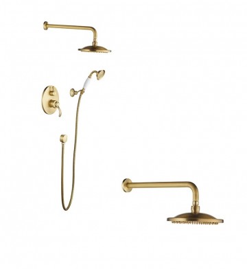 Landelijke bronskleurige inbouw doucheset 12