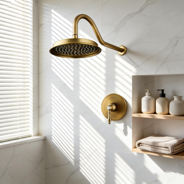 Landelijke bronskleurige inbouw mengdouche set regendouche 3 0