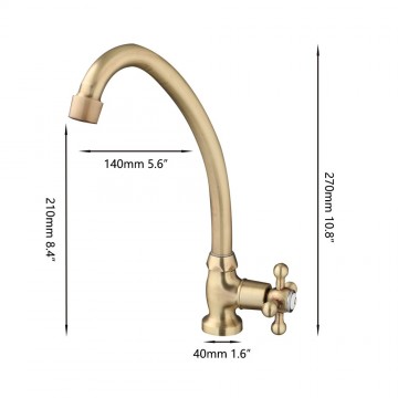 Landelijke bronskleurige koud water kraan 7