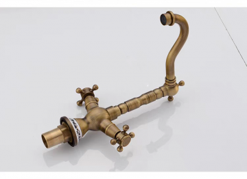 Landelijke bronskleurige mengkraan keukenkraan 3