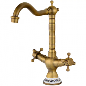 Landelijke bronskleurige mengkraan keukenkraan 4