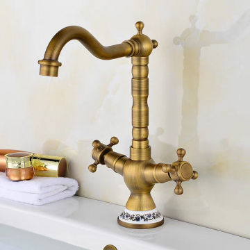 Landelijke bronskleurige mengkraan keukenkraan 7