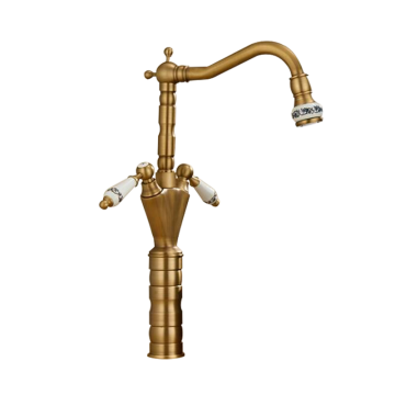 Landelijke bronskleurige mengkraan wastafelkraan 1