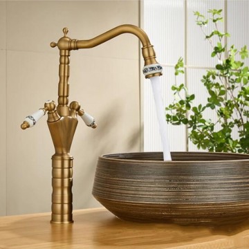 Landelijke bronskleurige mengkraan wastafelkraan 2
