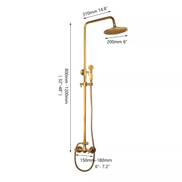 Landelijke bronskleurige opbouw doucheset 2