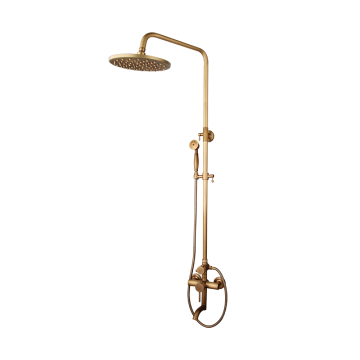 Landelijke bronskleurige opbouw regendouche