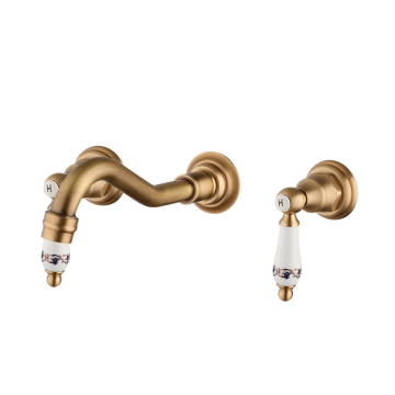 Landelijke bronskleurige wastafel kraan