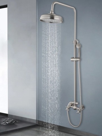 Landelijke geborsteld nikkel opbouw regendouche 7