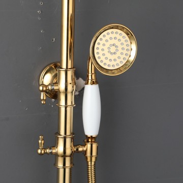 Landelijke goudkleurige opbouw regendouche 14