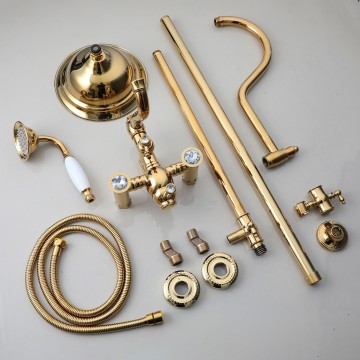 Landelijke goudkleurige opbouw regendouche 4