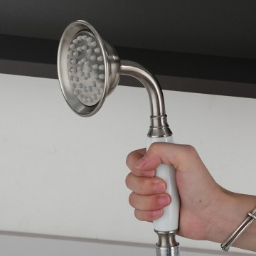 Landelijke handdouche geborsteld nikkel