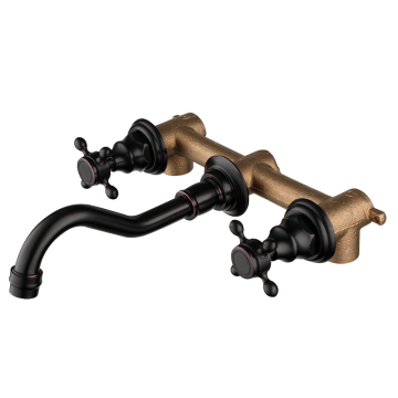 Landelijke muur kraan mengkraan olie brons