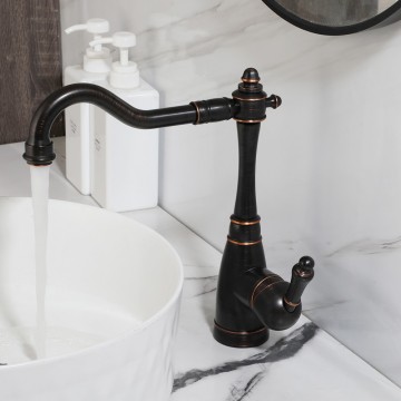 Landelijke olie bronzen wastafel mengkraan 1