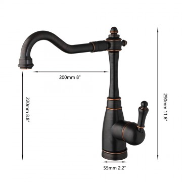 Landelijke olie bronzen wastafel mengkraan 12