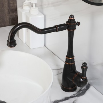 Landelijke olie bronzen wastafel mengkraan 13