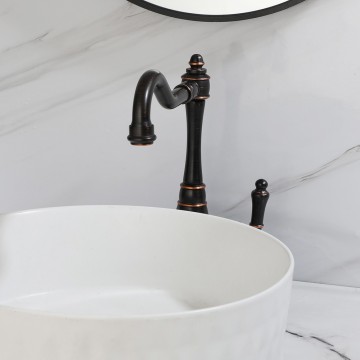 Landelijke olie bronzen wastafel mengkraan 15