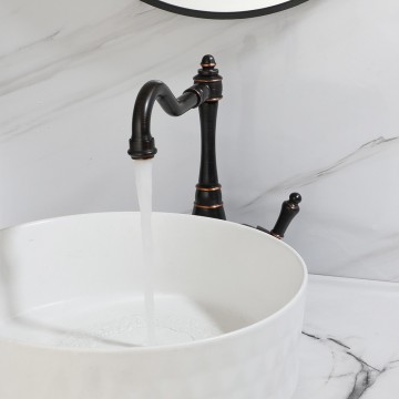 Landelijke olie bronzen wastafel mengkraan 3
