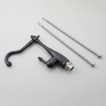 Landelijke olie bronzen wastafel mengkraan 5