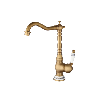 Landelijke wastafelkraan brons