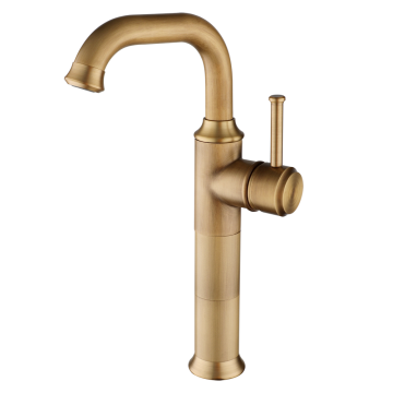 Landelijkle hoge bronskleurige wastafelkraan