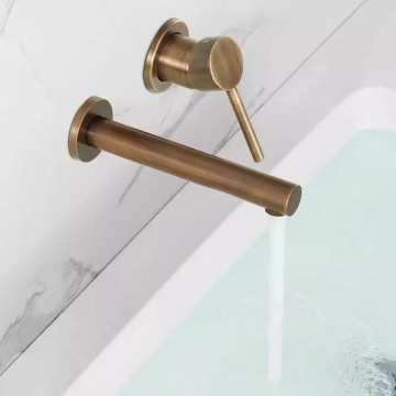 Lange muurkraan brons