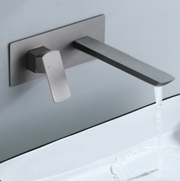 Luxe inbouw gun metal badkraan