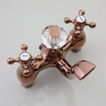 Luxe rose goudkleurige opbouw regendouche met badkraan 2