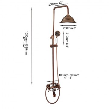 Luxe rose goudkleurige opbouw regendouche met badkraan 21