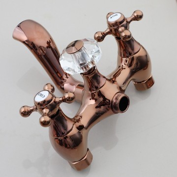 Luxe rose goudkleurige opbouw regendouche met badkraan 3